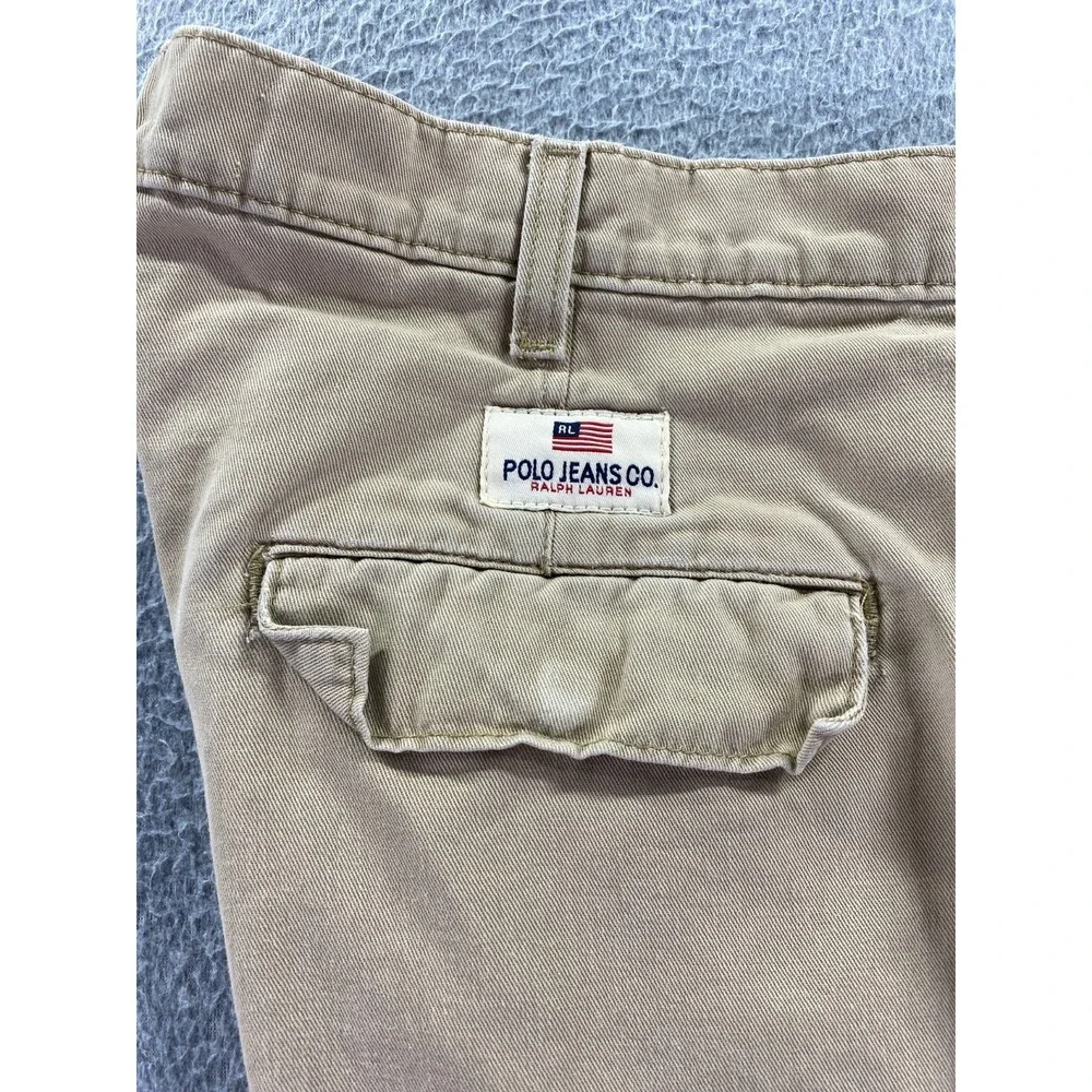Vtg Polo Jeans Ralph Lauren Firefighter‎ Shorts Mens 34 Cargo Khaki Trooper